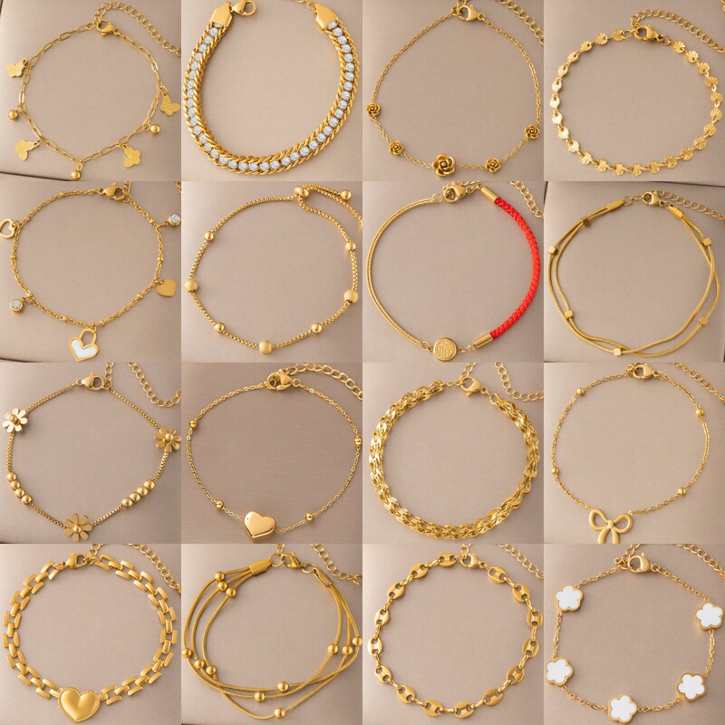 Cross-Border Hot-Selling Non-Fading Titanium Steel Bracelet, Fashionable and Versatile, 18K Gold-Plated, Exquisite and High-End Jewelry for Women Cross-Border Hot-Selling Non-Fading Titanium Steel Bracelet, Fashionable and Versatile, 18K Gold-Plated, Exquisite and High-End Jewelry for Women