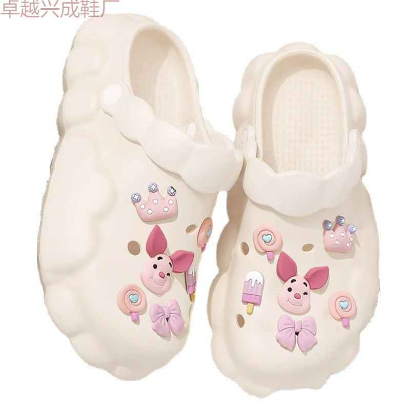 Новые пещерные туфли для девочек летом носят супер мягкие и толстые подошвы нескользящие студенческие общежития Баотоу холодные тапочки