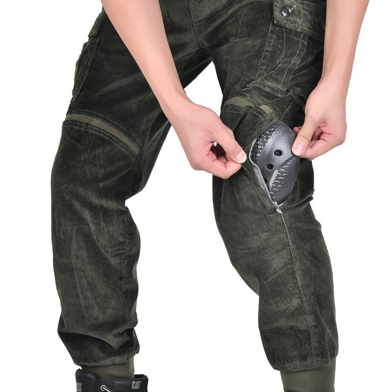 Pantalones vaqueros de montar motocicleta Kevlar motocicleta anti-caída pantalones a prueba de viento engrosada overoles de pana resistente al desgarro