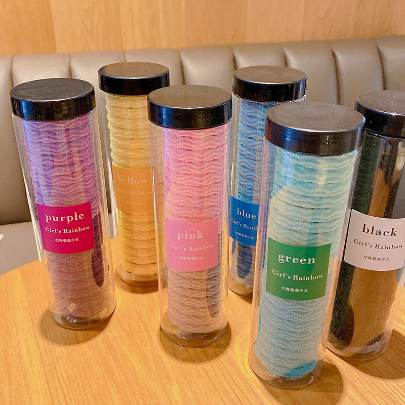 Cuerda de pelo simple banda de goma corbata de pelo femenina alta elástica duradera corbata de pelo tocado cuerda de pelo cubierta de cuero banda de pelo negro verano