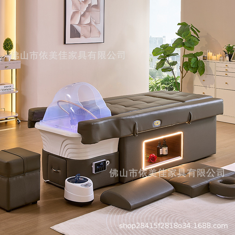 Cerámica lavabo de masaje eléctrico cama de tratamiento de cabeza elevación cama de tratamiento de pies actualización baño de pies con espacio de almacenamiento cama de lavado de pies