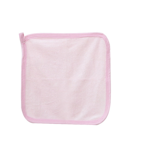 Embroidered edge bamboo fiber 25*25cm 30*30cm 35*35cm baby single face towel factory wholesale