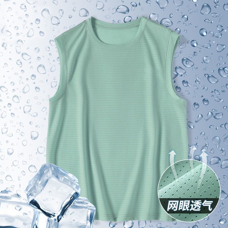 2026 chaleco de hombro de verano hombre deportivo suelto sin mangas malla transpirable camiseta de hombro de secado rápido fábrica directa