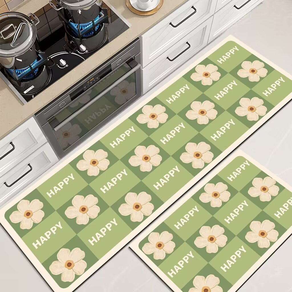 Small Area Rug、Non-Slip Kitchen Carpet Is Oil-proof Waterproof, Made Of Fresh Diatom Mud, Dirt-resistant, Non-slip, Easy To Maintain, And_voghion.com