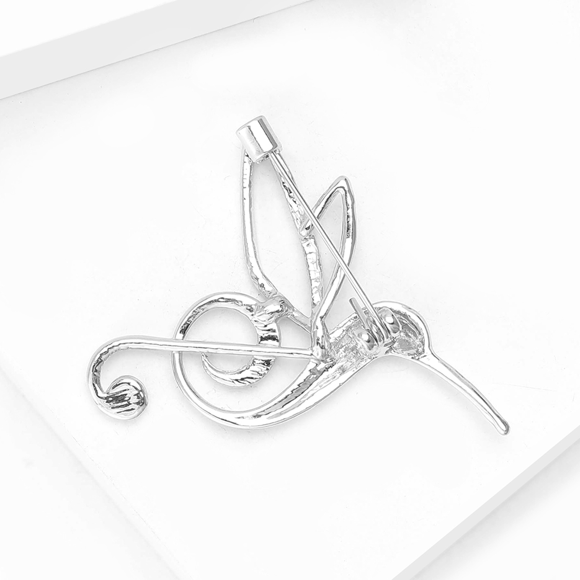 Cross-Border Hot-Selling European and American Alloy Enamel Hummingbird Musical Note Brooch Versatile Women's Suit Shawl Corsage Jewelry Pin