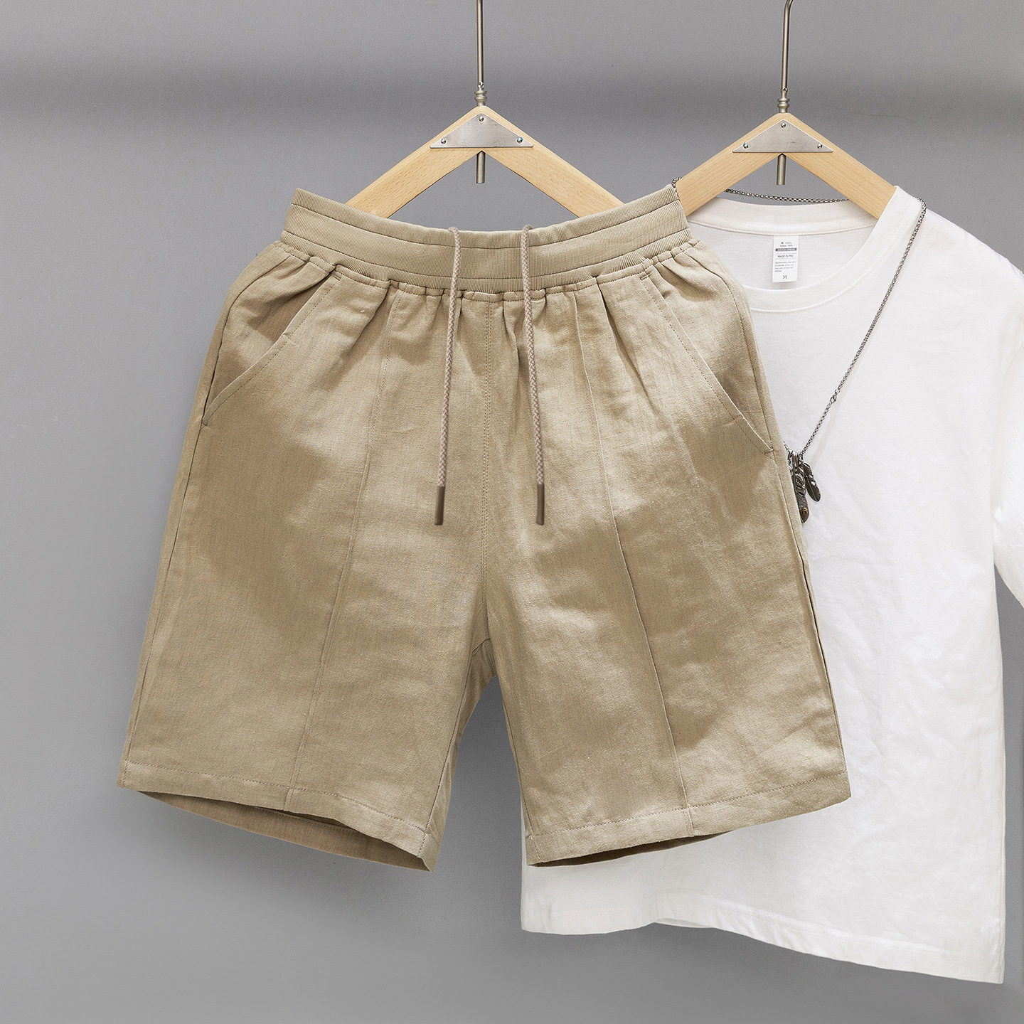 Men's Summer Linen Shorts Casual Mid-Length Beach Pants Cotton And Linen Five Point Comfortable Loose Fit_viptrois.com