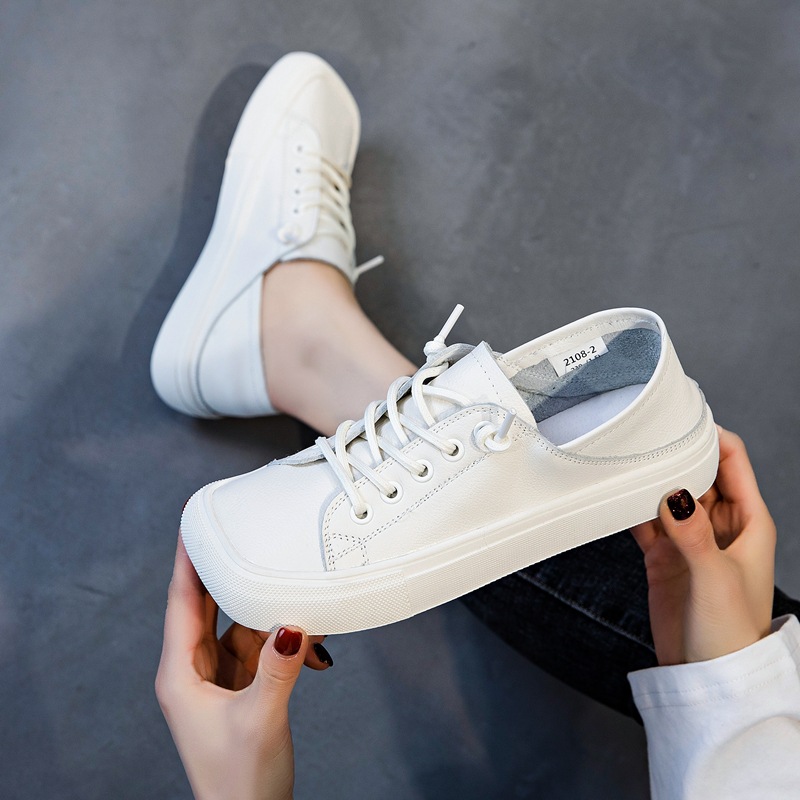 Women's Casual Shoes Genuine Leather Square Toe Versatile Style_voghion.com