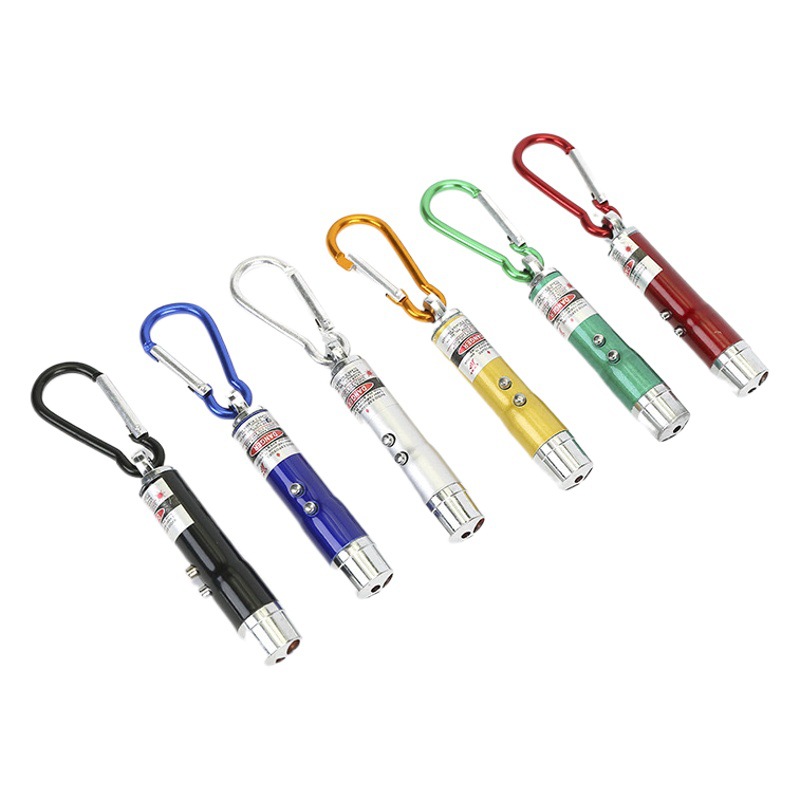 Mini linterna de iluminación brillante LED, luz de enseñanza infrarroja, luz de detector de moneda tres en uno, llavero de linterna pequeña