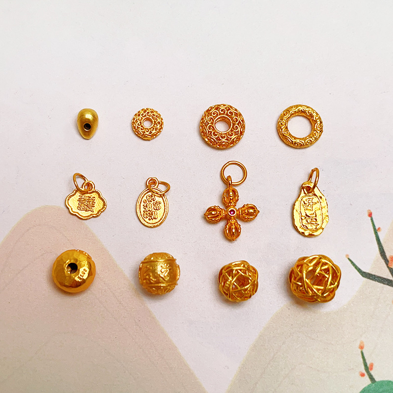 S925 Silver-plated Gay Words Luck Bead Xiangyun Loop Bagel Pendant Bracelet Necklace DIY Accessories