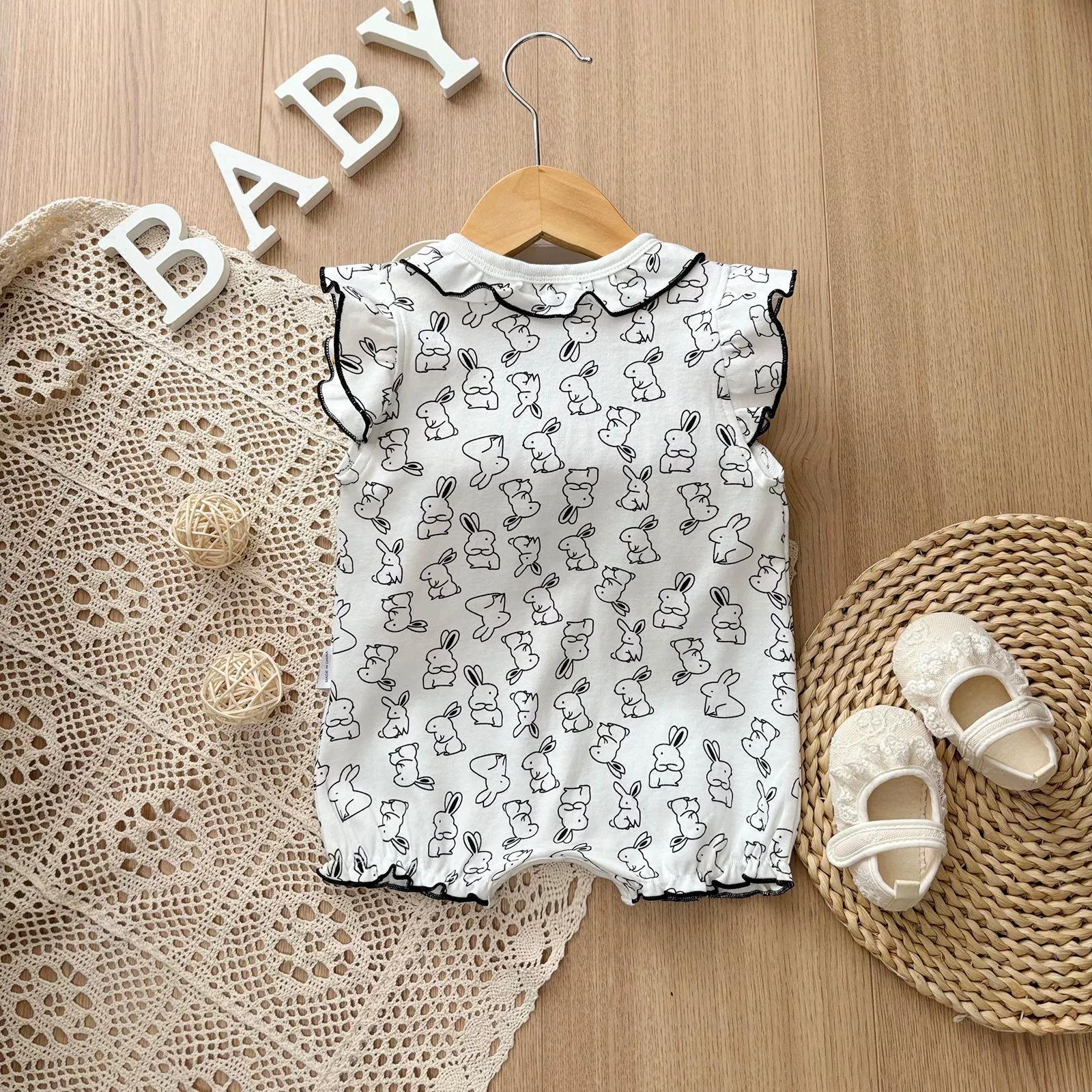 Комбинация Bodysuit для девочки на прогулку, кролик, западный стиль