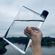 创意a5纸张水杯透明运动水壶 塑料扁水杯 a6笔记本水壶随行纸片杯