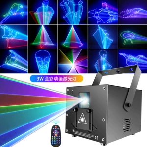 3W5 лазерный свет 3D полноцветная анимация лазерный свет КТВ с голосовым управлением музыка диско-бар линия свадебная вечеринка свет
