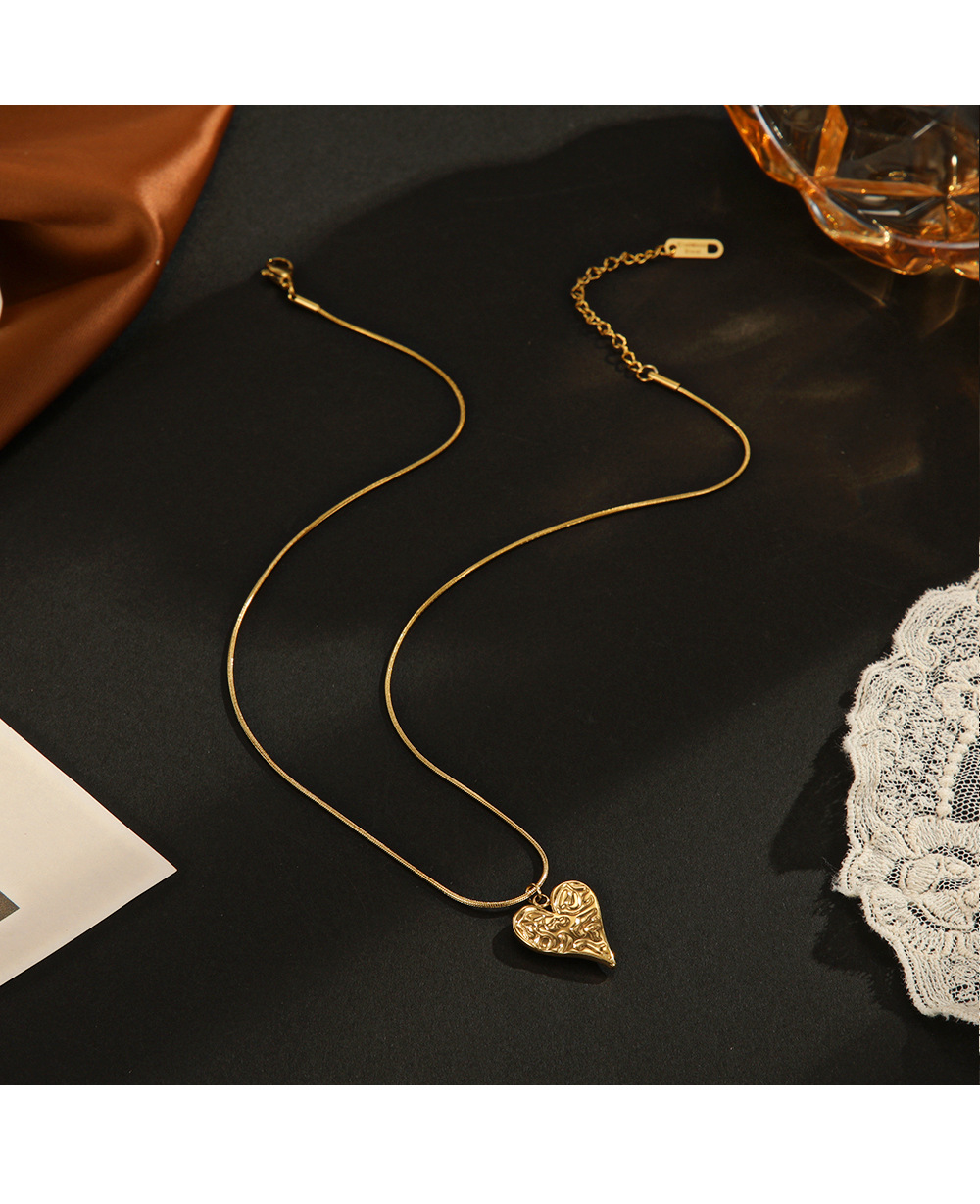 10g Weight Necklace Event & Party Supplies Necklace Classification snake chain Chain Type 1 Piece Quantity Party Occasion Titanium Steel Material Valentine'S Day Festival 14K Gold Plated Plating Heart Shape Pattern Women'S Gender Plating Design Fashion Style Fashion Heart Shape Titanium Steel Plating Necklace 1 Piece