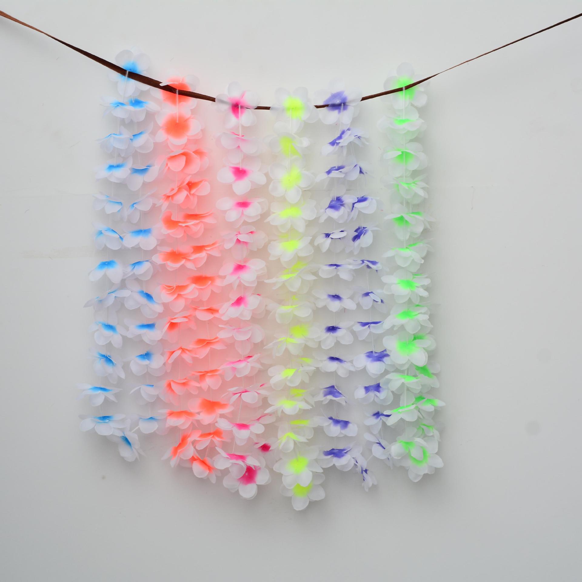 12 unids Hawaiian guirnalda traje transfronterizo Venta caliente Garland 12 colores collar de flores a mano opcional compresión de vacío