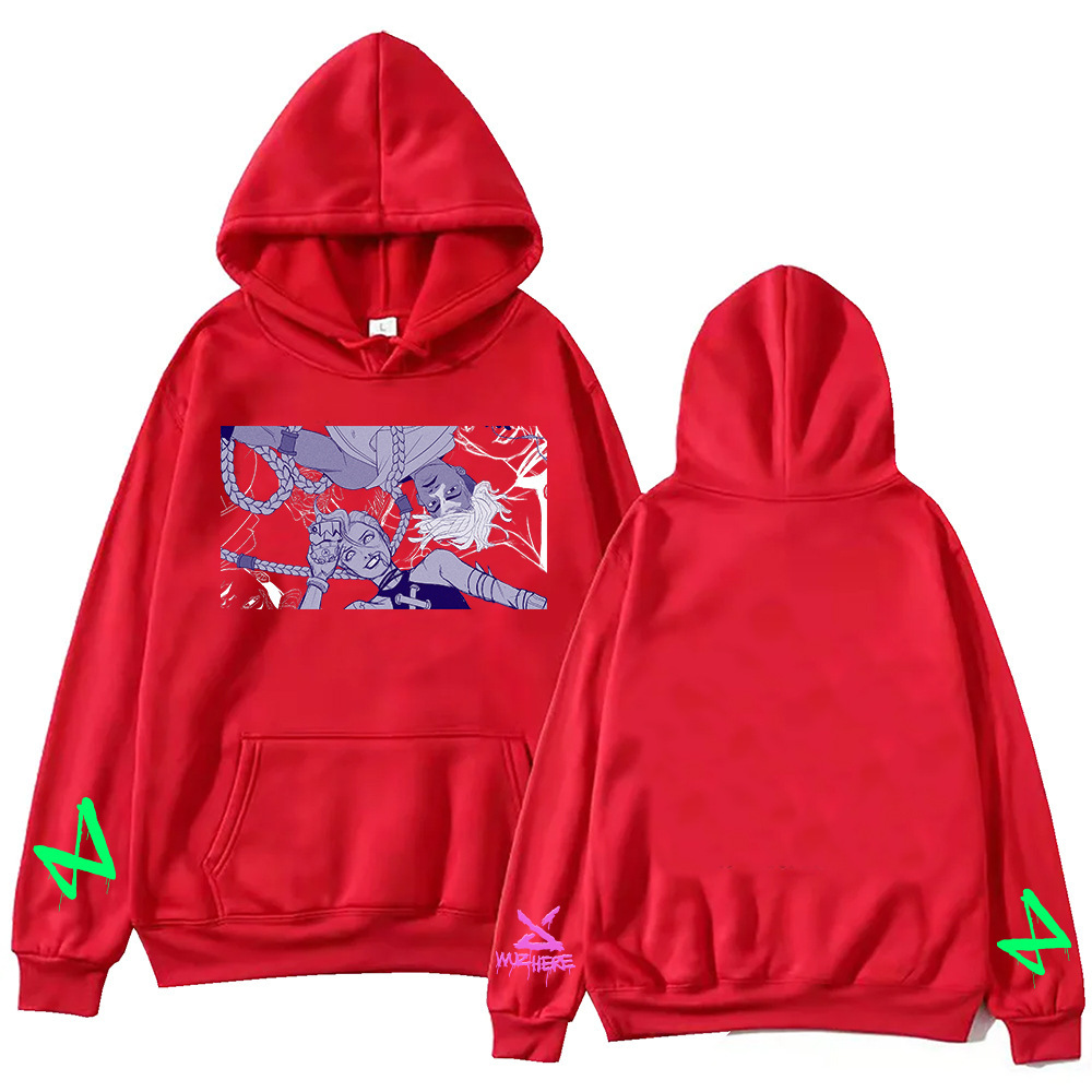 Arcane Ekko & Jinx Firelights Hoodie Harajuku Pullover Tops