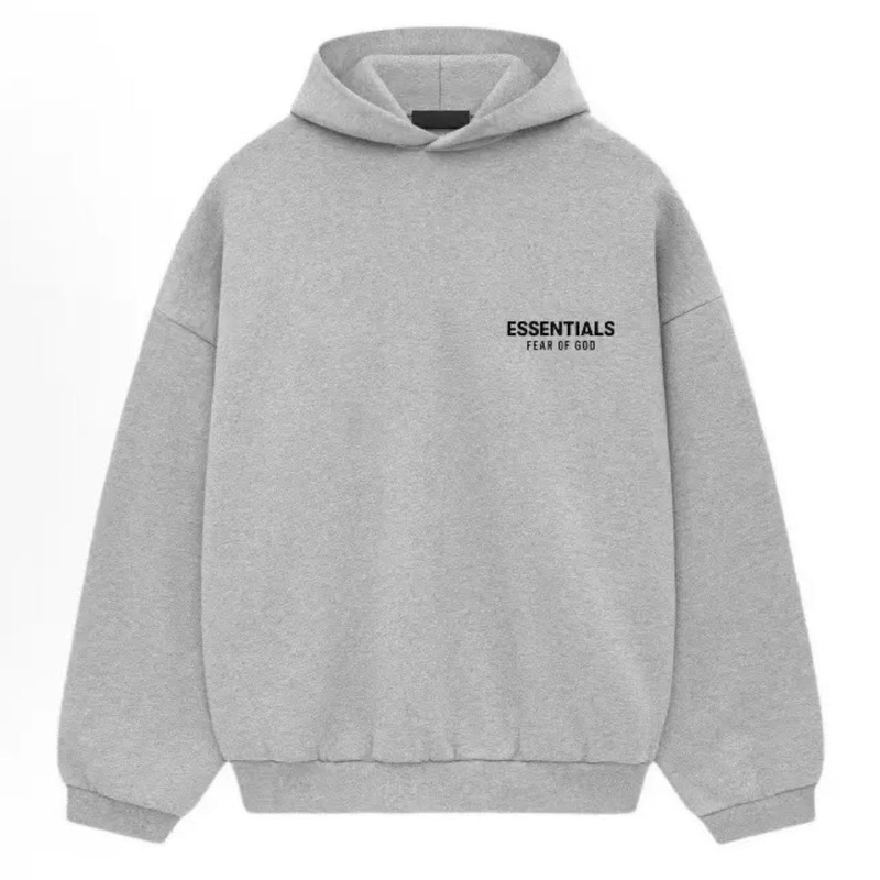 Essentials Fw24 Holidaycore Series Hooded Simple and Comfortable Fleece Lettered Pullover Sweatshirt Essentials Fw24 Holidaycore Series Hooded Simple and Comfortable Fleece Lettered Pullover Sweatshirt