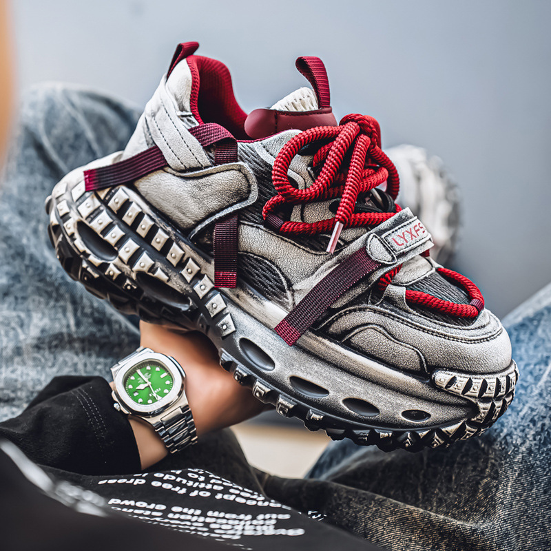 2025 Autumn New Dad Thick Sole Height Increasing Lace-up Men's Trendy Versatile Sports Casual Shoes_vogvips.com