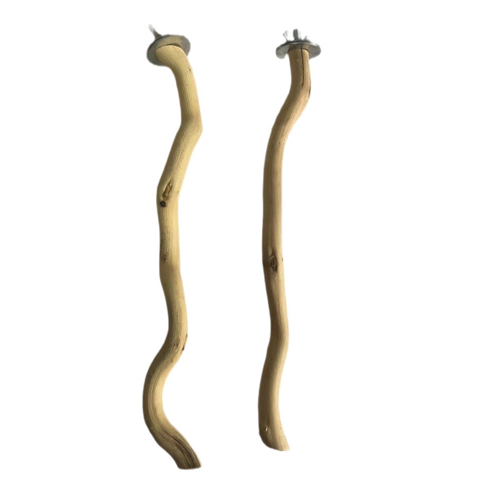Cruz-frontera dragón madera pájaro soporte Rod natural madera maciza pájaro soporte Parrot aves suministros molienda garra hábitat aves jaula accesorios de jaula de aves