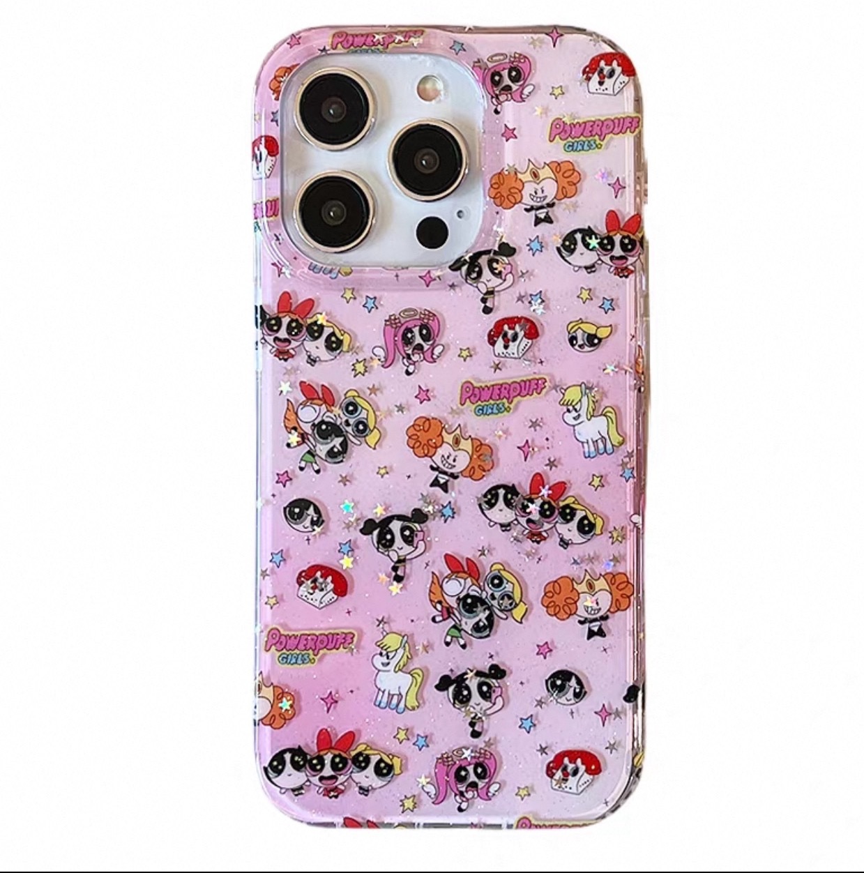 Niña de dibujos animados brillo niña apta iphone16ProMax soporte 15 funda para teléfono móvil Apple 14 cadena 13