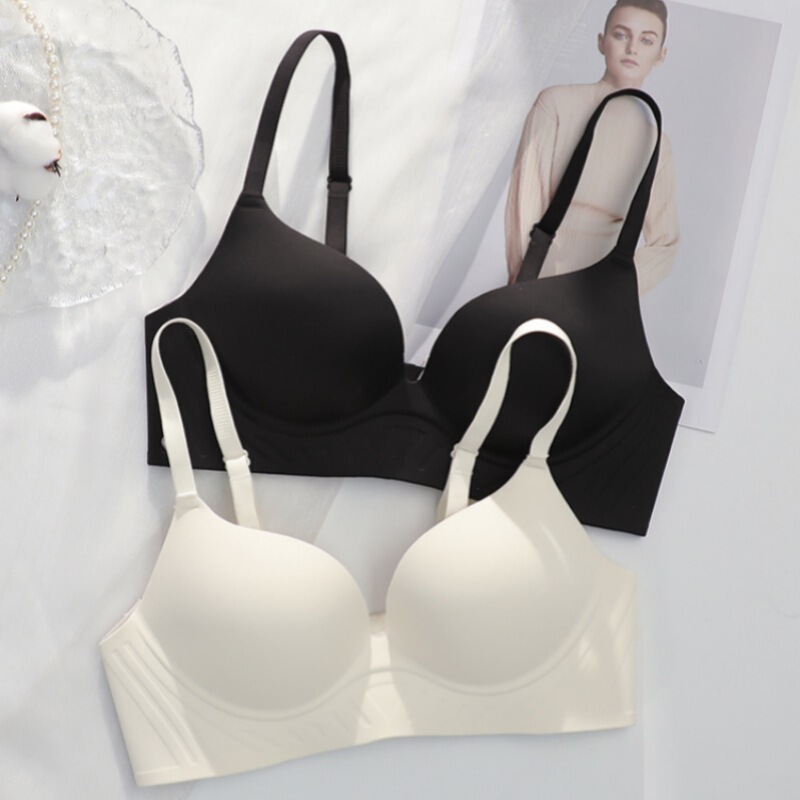 Seamless Underwear Women's Small chest push up upper support anti-sagging breast collection autumn and winter large glossy comfortable bra suit
