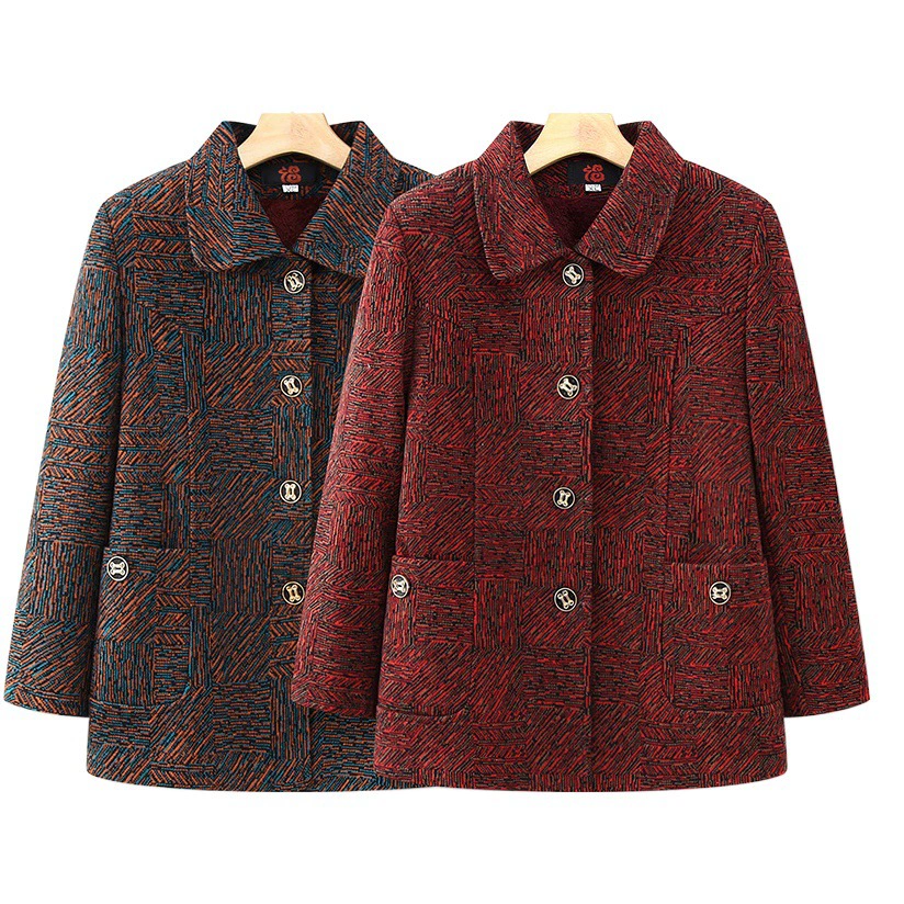 Женская одежда среднего и пожилого возраста, весеннее пальто для бабушки 60-70 лет, осенне-зимнее пальто на флисовой подкладке, одежда для тещи