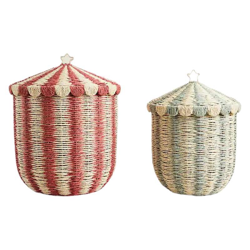 Cesta de almacenamiento de caña personalizada transfronteriza tejida a mano con cubierta de tela de tela sucia cesta de juguetes domésticos caja de almacenamiento de acabado de ropa