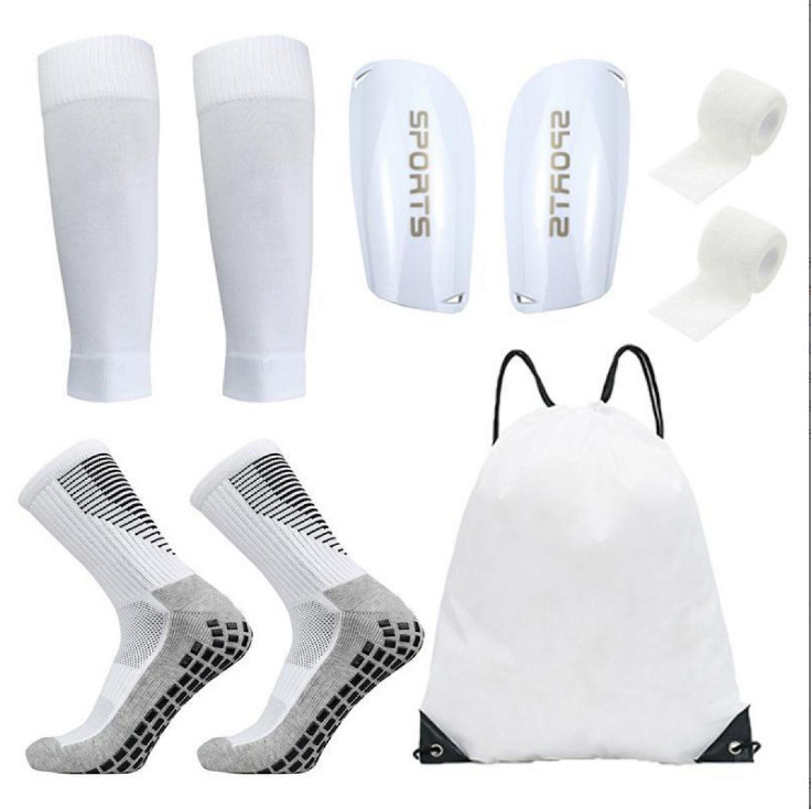 Amazon Cross-Border Football Shin Pads + Shin Socks + Football Socks Combination Double-Layer Insert-Type Foot Guards Wholesale