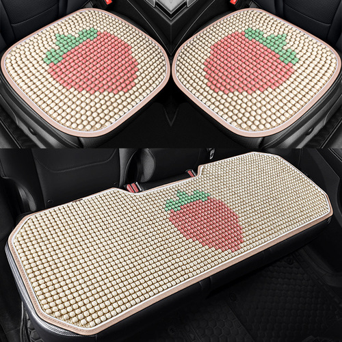 Cross-border summer car seat cushion cool pad wood bead seat cushion ice silk summer cooling breathable all-season universal truck seat cushion