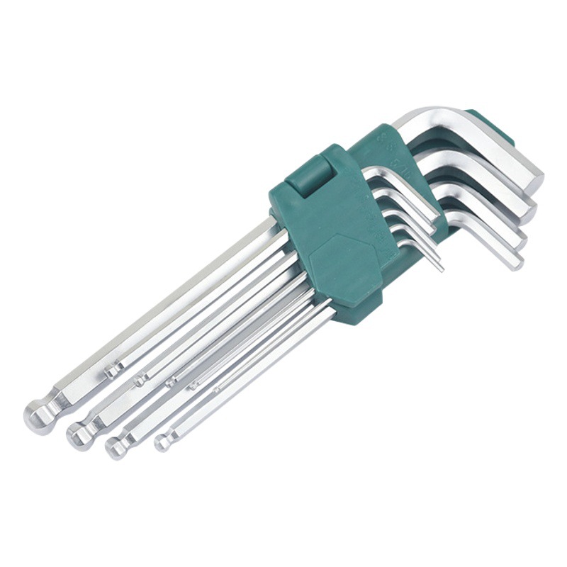 West marca pulgadas americano británico hex llave traje bola cabeza nueve piezas llave conjunto completo al por mayor herramientas de hardware