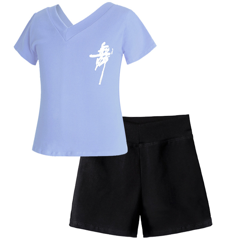 Ropa de baile para niños ropa de práctica para niñas pantalones cortos Examen de arte para niños Ballet ropa de gimnasia corporal manga corta traje dividido