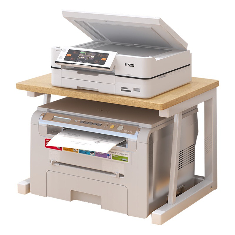 Impresora de escritorio estante de escritorio de oficina creativo estante de almacenamiento de doble capa multifuncional soporte de copia de aguja