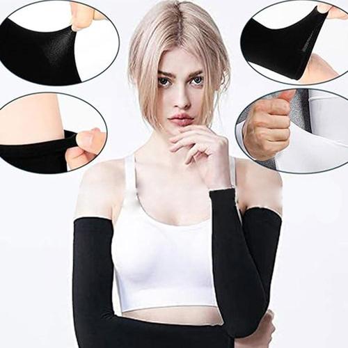A pair of unisex adult nylon straight-sleeved sports sleeves for summer, with sun protection and UV isolation, available in stock.