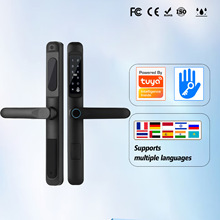 防水断桥铝锁指纹智能wifi门锁超薄玻璃门户外远程遥控密码开锁