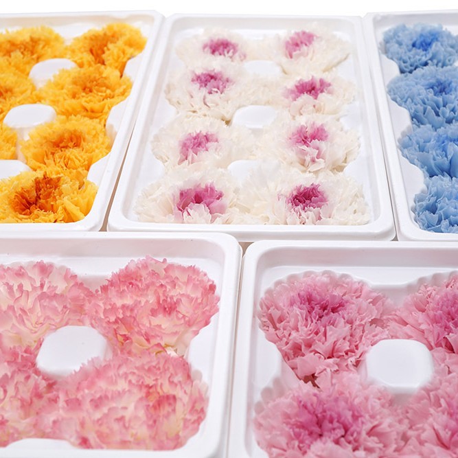 Venta directa de fábrica flor eterna material 4-5cm de dos colores Clavel flor eterna material de bricolaje