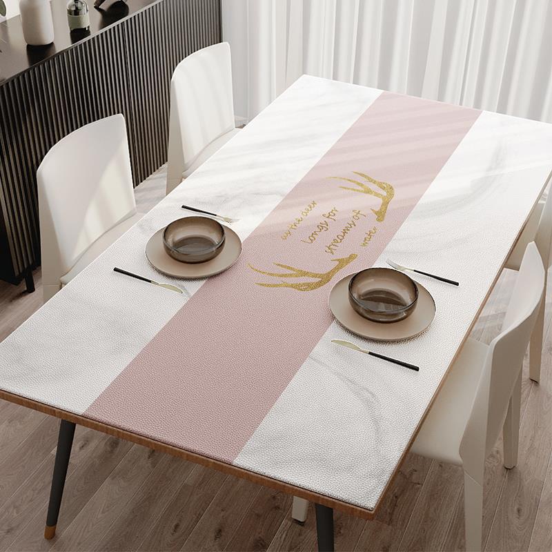핑크 골드 녹용 가죽 테이블 매트