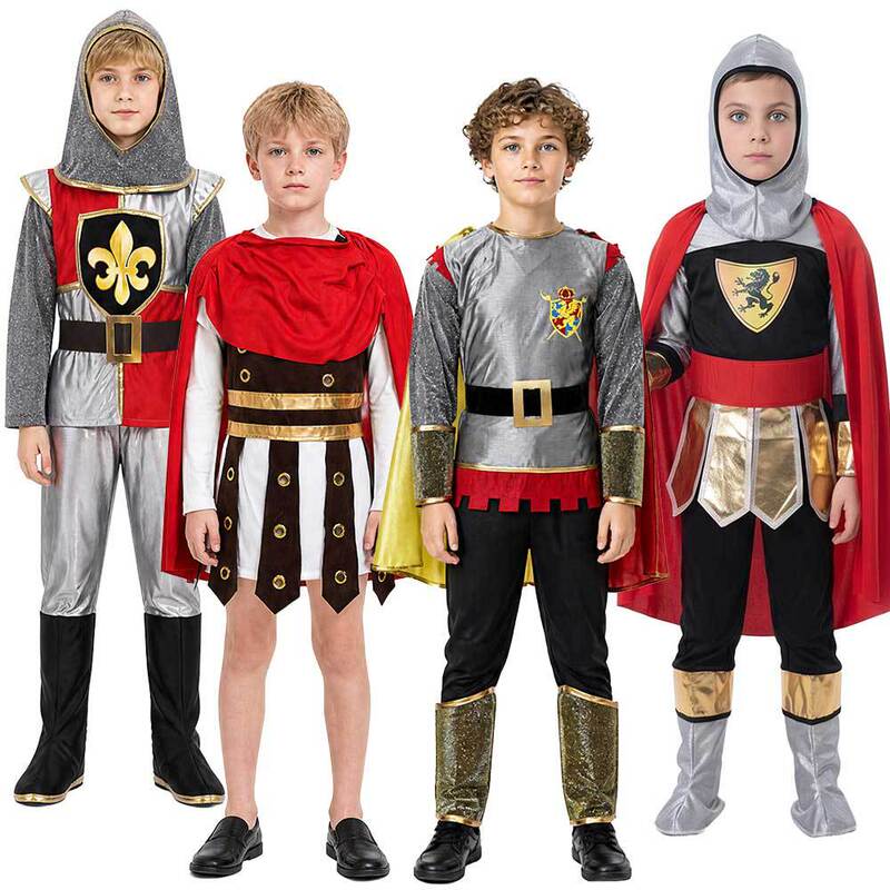 Halloween Children's Roman Warrior Costumes, Spartan Warrior Party Performance Outfits, King and Knight Costumes Halloween Children's Roman Warrior Costumes, Spartan Warrior Party Performance Outfits, King and Knight Costumes
