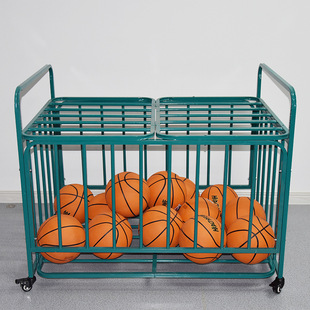 Basketball Storage Basket Kindergarten Stainless Steel Cart Football Basket Storage Rack for Ball Game Basket Folding Mobile Cart