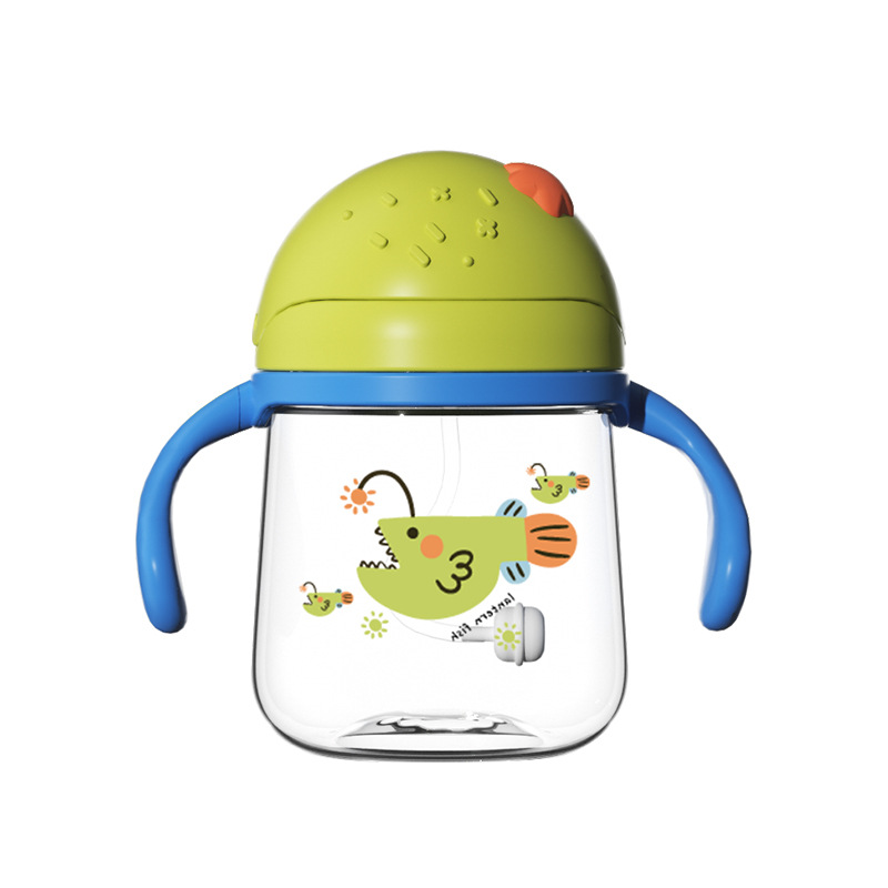 Toukie taza de beber infantil tritan taza de agua con mango paja niños bebé taza de beber al por mayor