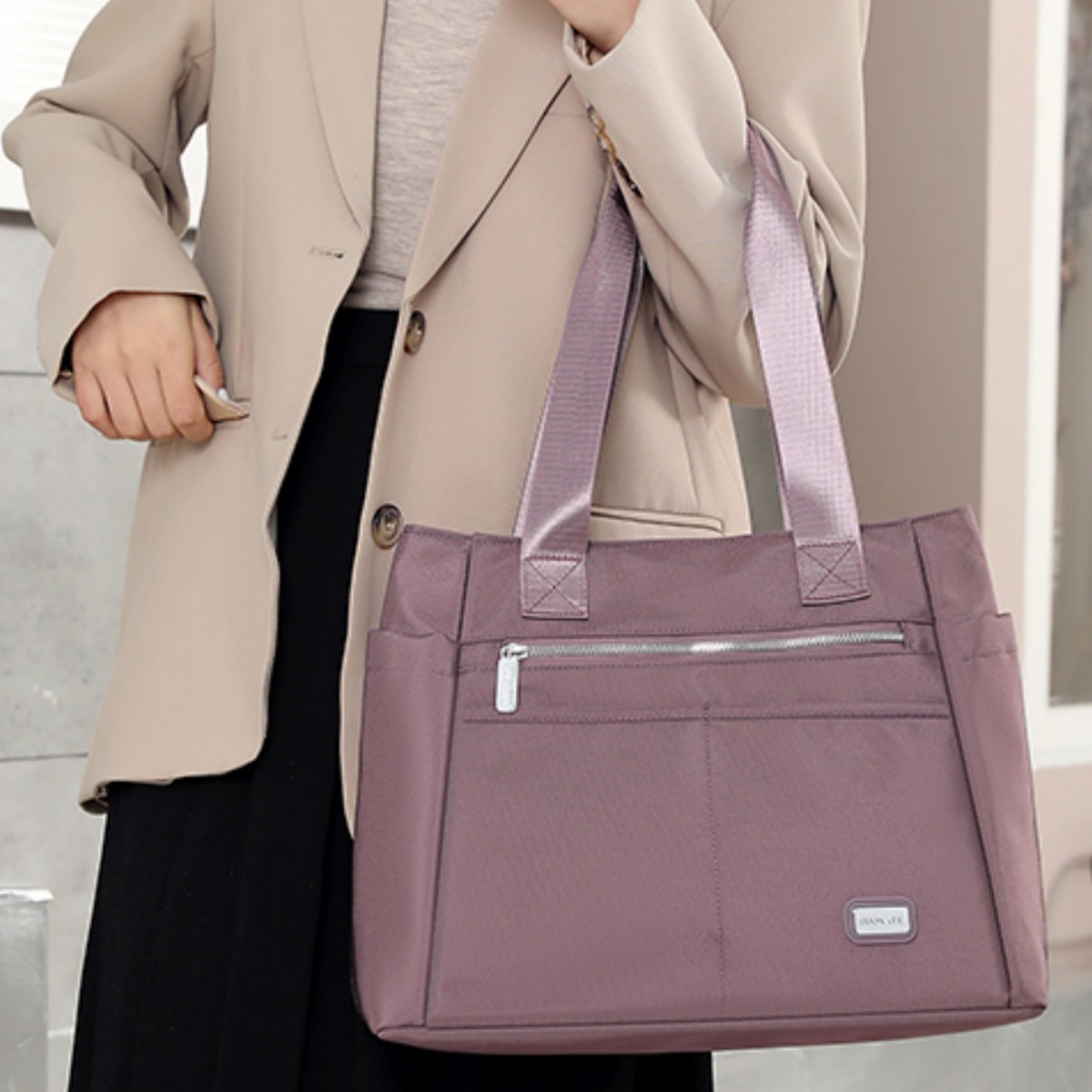 Large Capacity Tote Bag New Stylish Women's Commuter Bag Nylon Oxford Fabric Waterproof Shoulder Handbag Laptop Bag - Thumbnail 2
