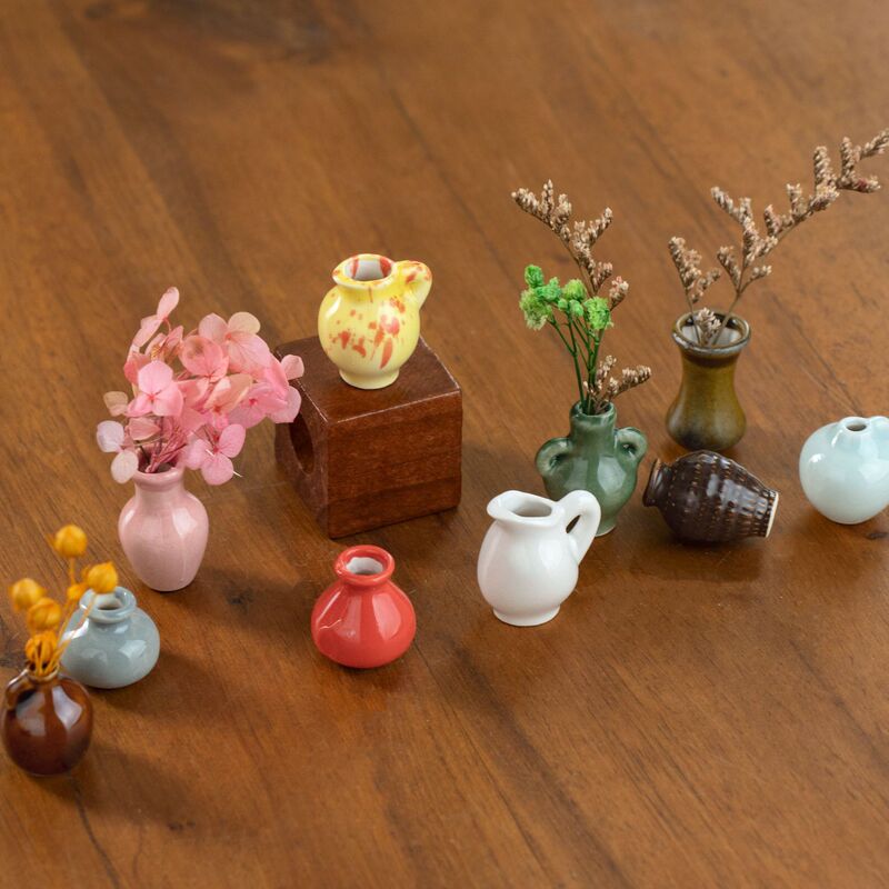 パーソナライズされた中国風景徳鎮セラミック 3D ミニ花瓶フラワーアレンジメント装飾オブジェクト指先装飾装飾品|undefined