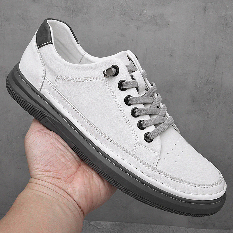 Spring and Summer New Style Hollow Low-Top Sneakers for Men, Genuine Leather Soft-Soled Slip-On Slip-Ons, Trendy and Versatile Casual Men's Shoes