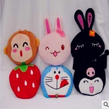 毛绒公仔购物袋加零钱包两用可折叠购物袋时尚环保袋礼品袋广告袋