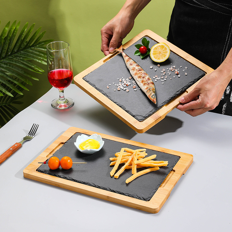 Steak Dinner Plate Sushi Slate Plate Western Tableware Steak Rock Plate Tray Baking Pan Oven Steak Dinner Plate Sushi Slate Plate Western Tableware Steak Rock Plate Tray Baking Pan Oven