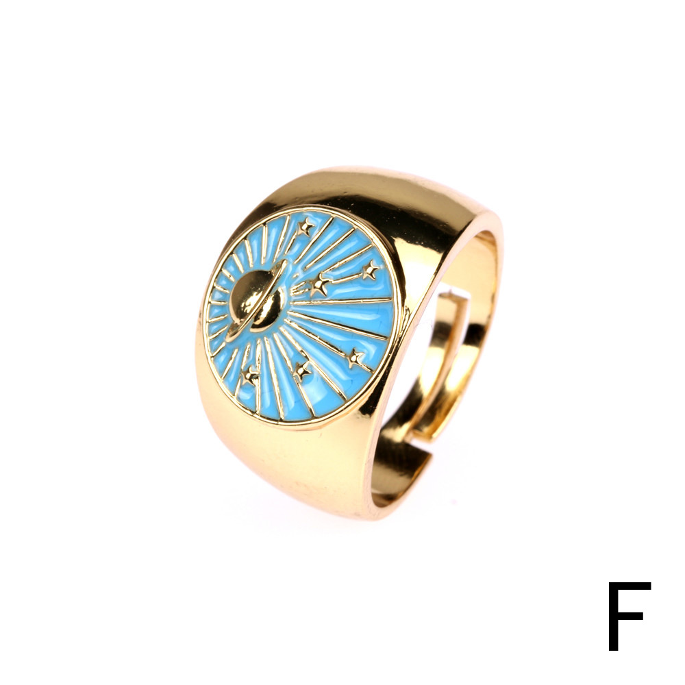 fashion planet drip oil copper ring wholesale