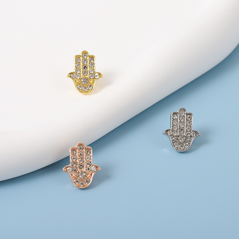 Hebilla decorativa en forma de palma con diamantes para correa de silicona de Apple Watch, estilo brillante y moderno