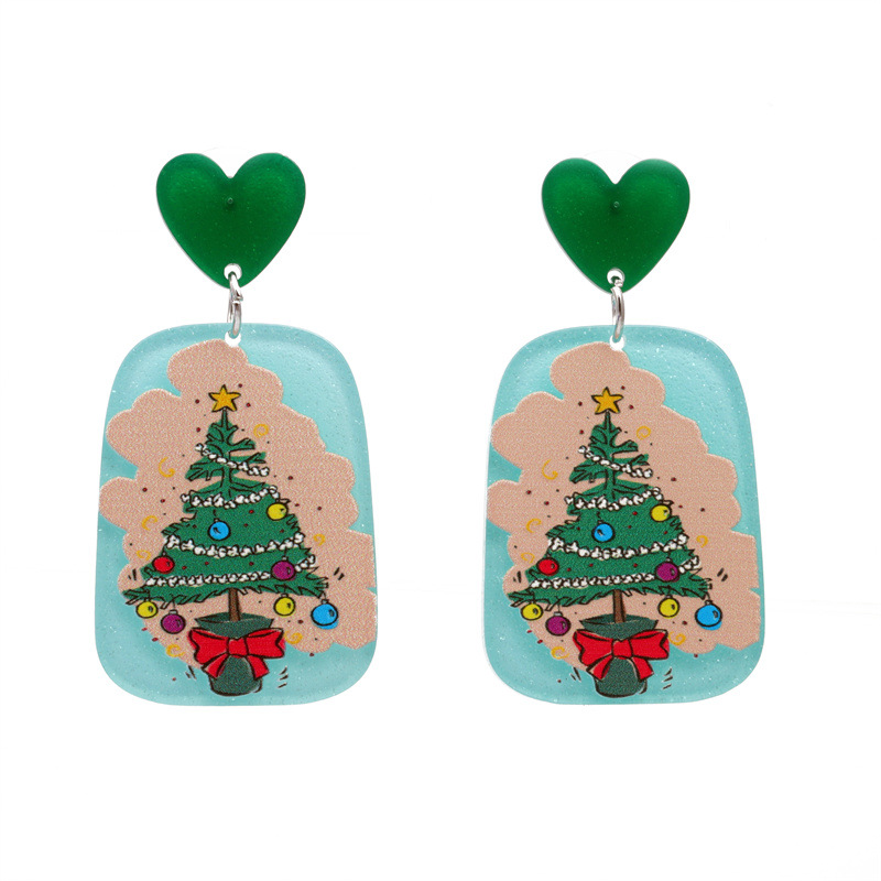 Navidad joyería europea y americana Santa Claus campana pendientes mujer ins estilo moda pendientes de vacaciones