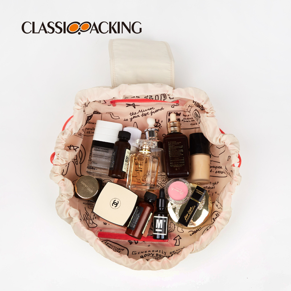 Bolsa de almacenamiento de estilo simple japonés de gran capacidad perezoso bolsa de cosméticos Moda lienzo material cuidado de la piel bolsa de almacenamiento