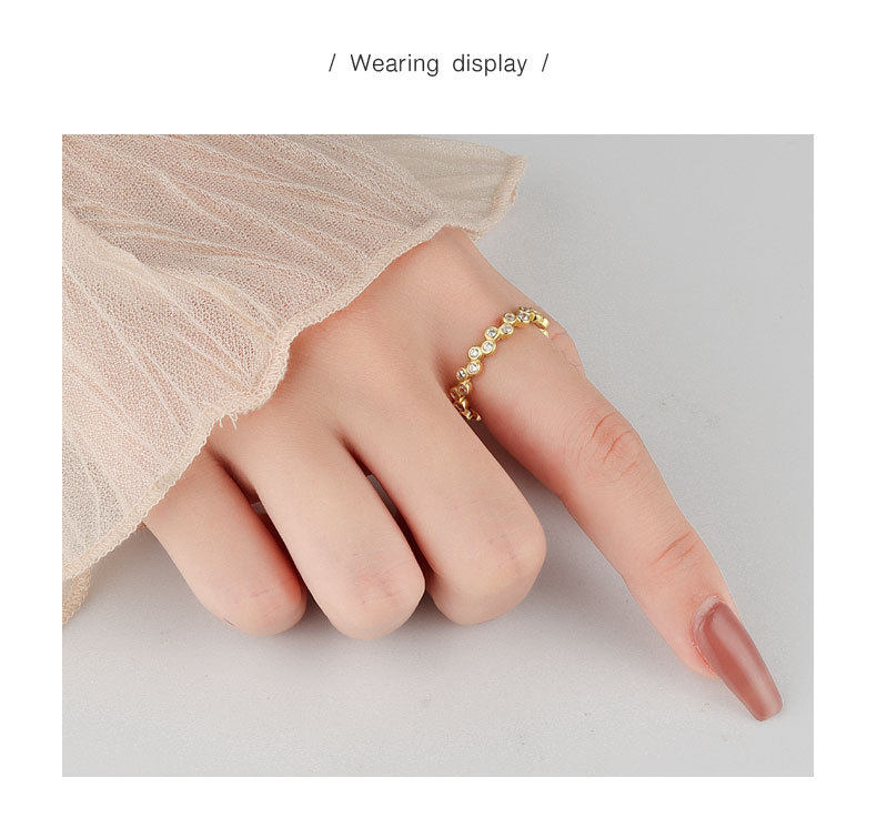 Daily Occasion 18K Gold Plated 925 Sterling Silver Zircon Round Rings 925 Sterling Silver Rings