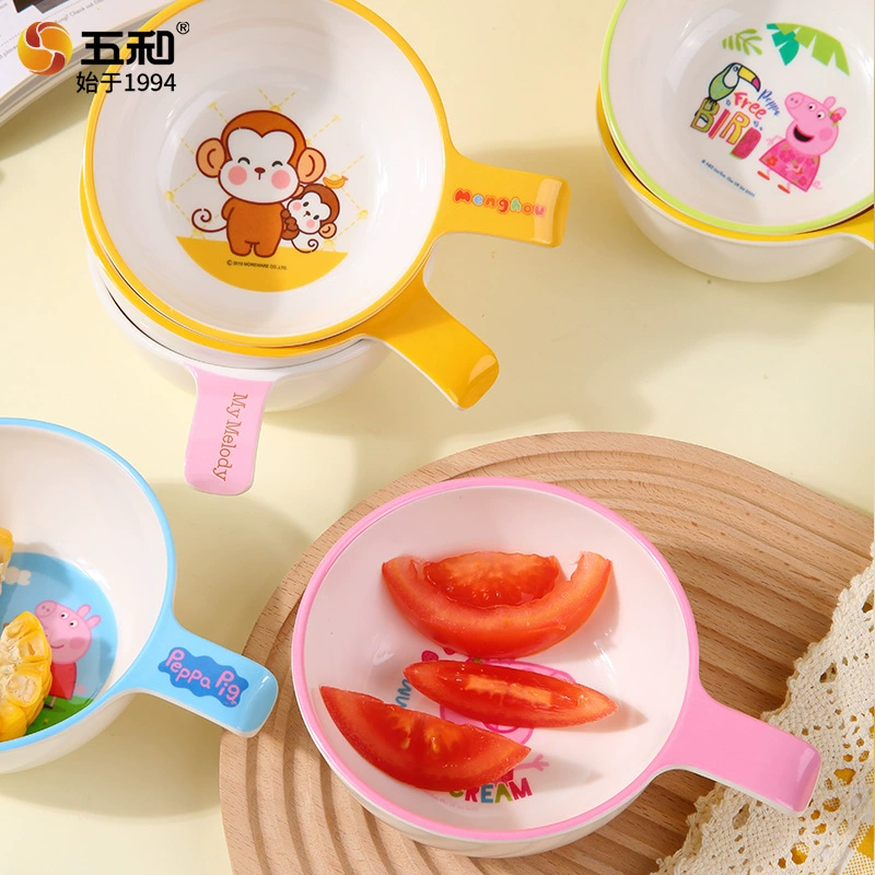 五和 Children's shatterproof tableware, cartoon dinner plate, anti-scald