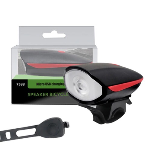 7588 Bicycle Light Night Ride Warning Light Mountain Bike Accessory USB Charging Front Light Horn LED Bicycle Front Light
